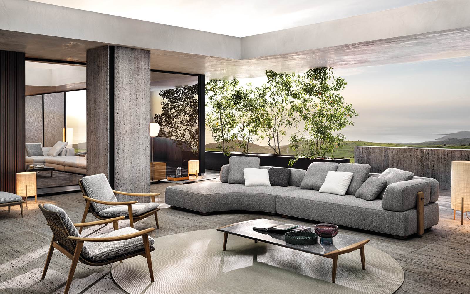 Minotti Уличный диван Florida от Minotti — в интерьере