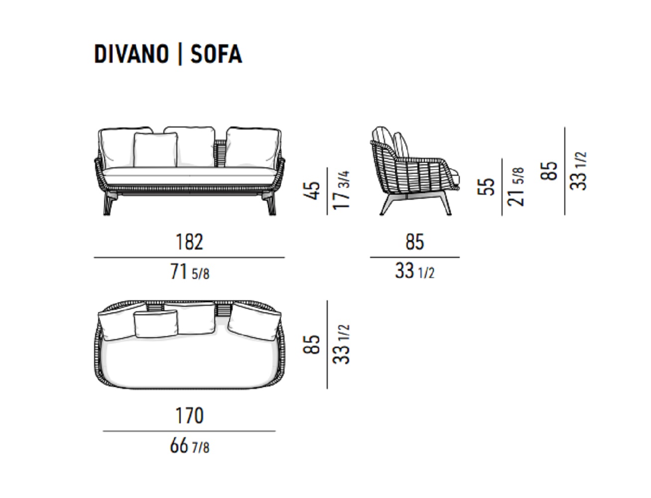 Minotti Уличный диван Belt "Cord" Outdoor от Minotti