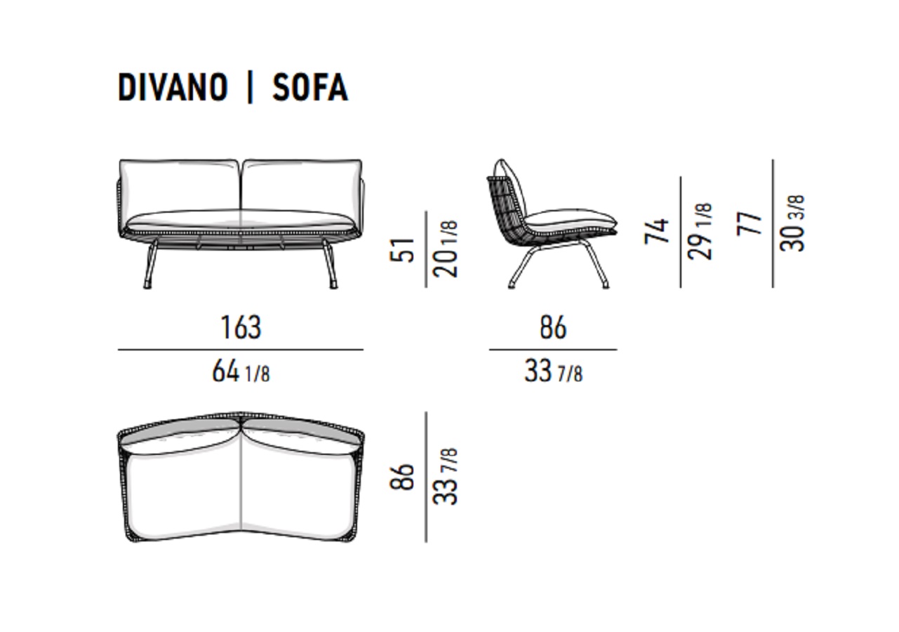 Minotti Уличный диван Pattie "Cord" Outdoor от Minotti