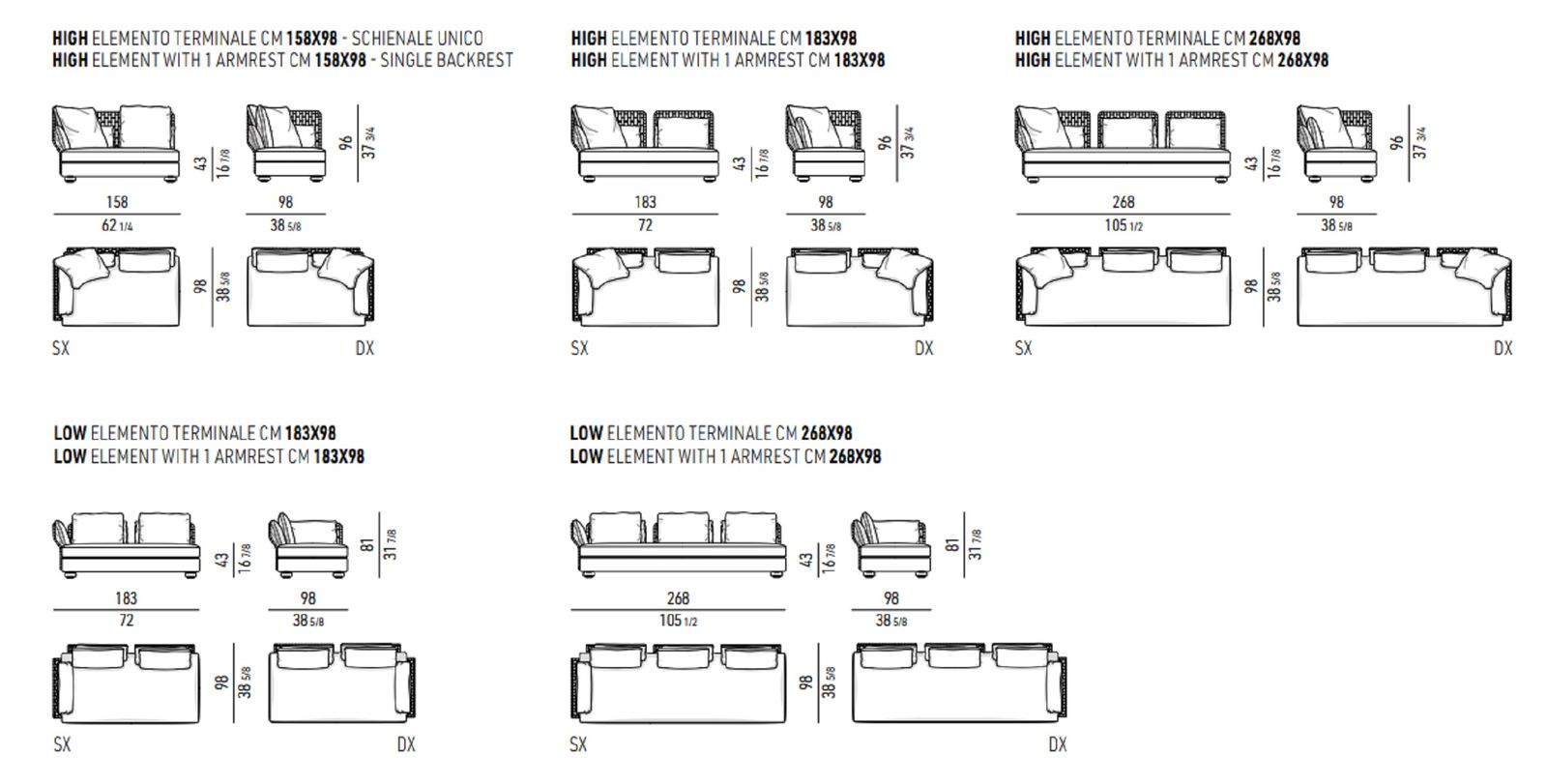 Minotti Уличный диван Amii от Minotti