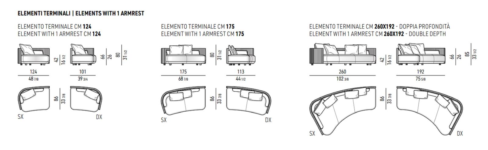 Minotti Уличный диван Bezier "Cord" Outdoor от Minotti