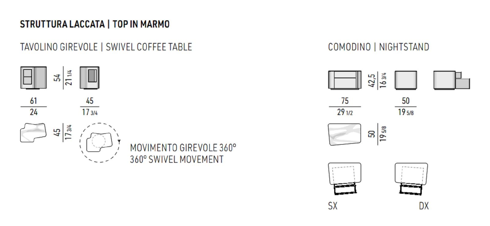 Minotti Прикроватная тумбочка Lou "Nightstand" от Minotti