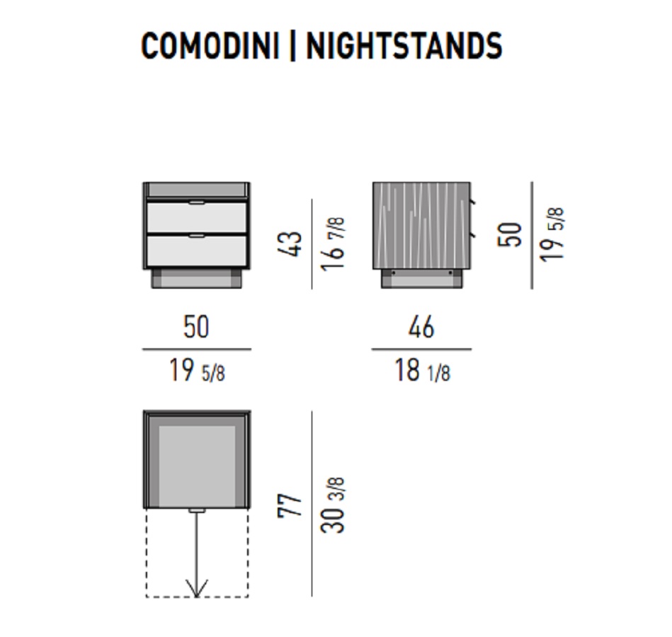 Minotti Прикроватная тумбочка Darren "Night Storage Unit" от Minotti