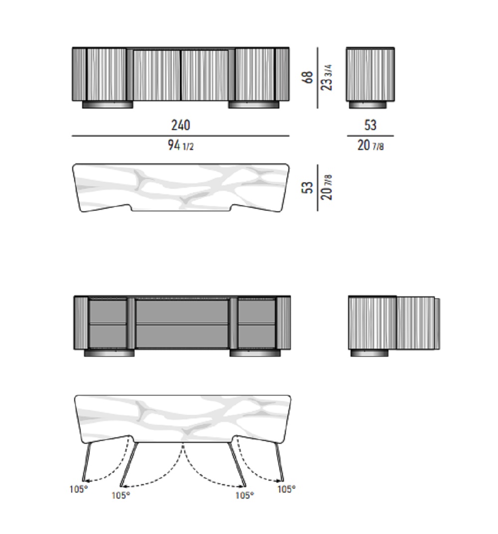 Minotti Креденция Lou "Sideboard' от Minotti
