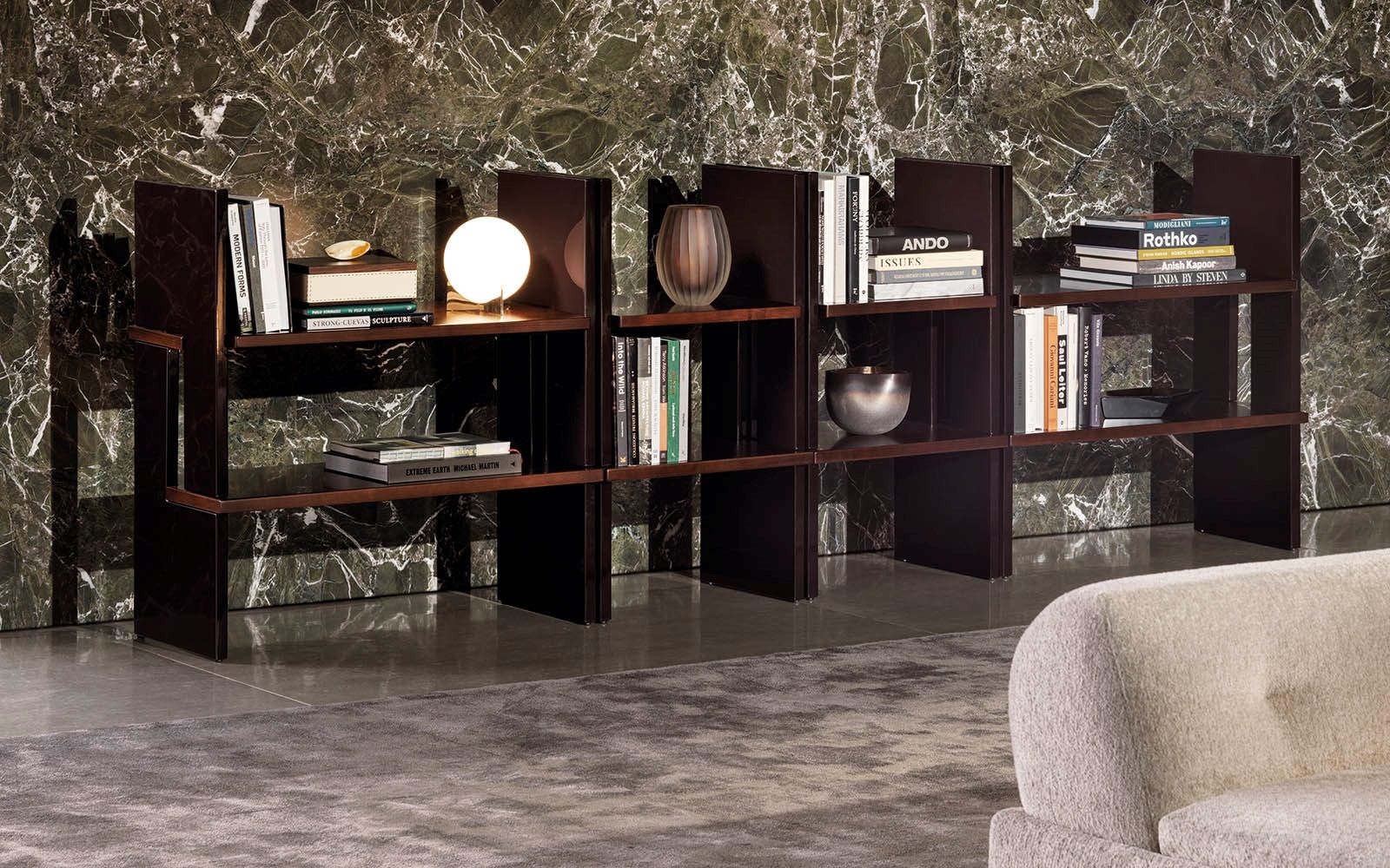 Minotti Стеллаж/библиотека Zoe от Minotti — в интерьере
