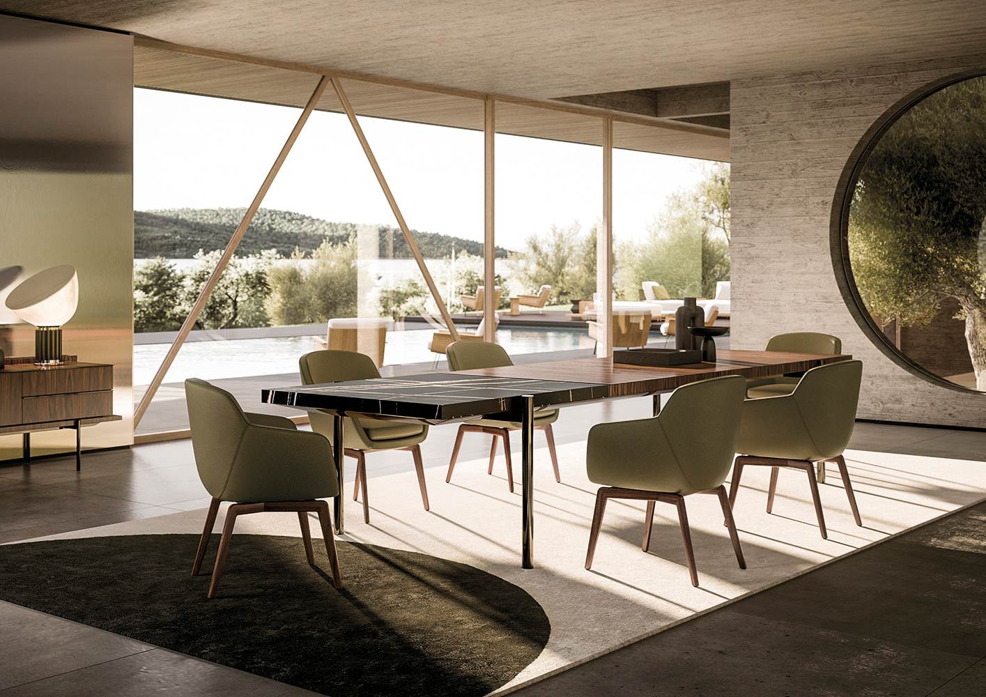 Minotti Стол Superquadra от Minotti — в интерьере