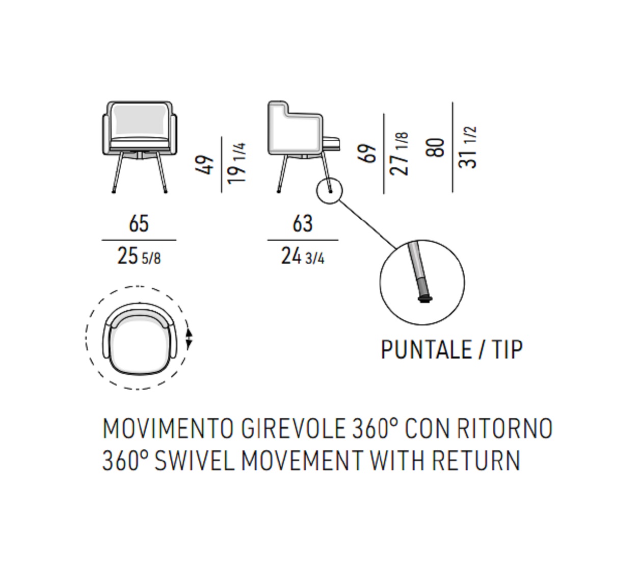 Minotti Стул Tape "Dining" от Minotti