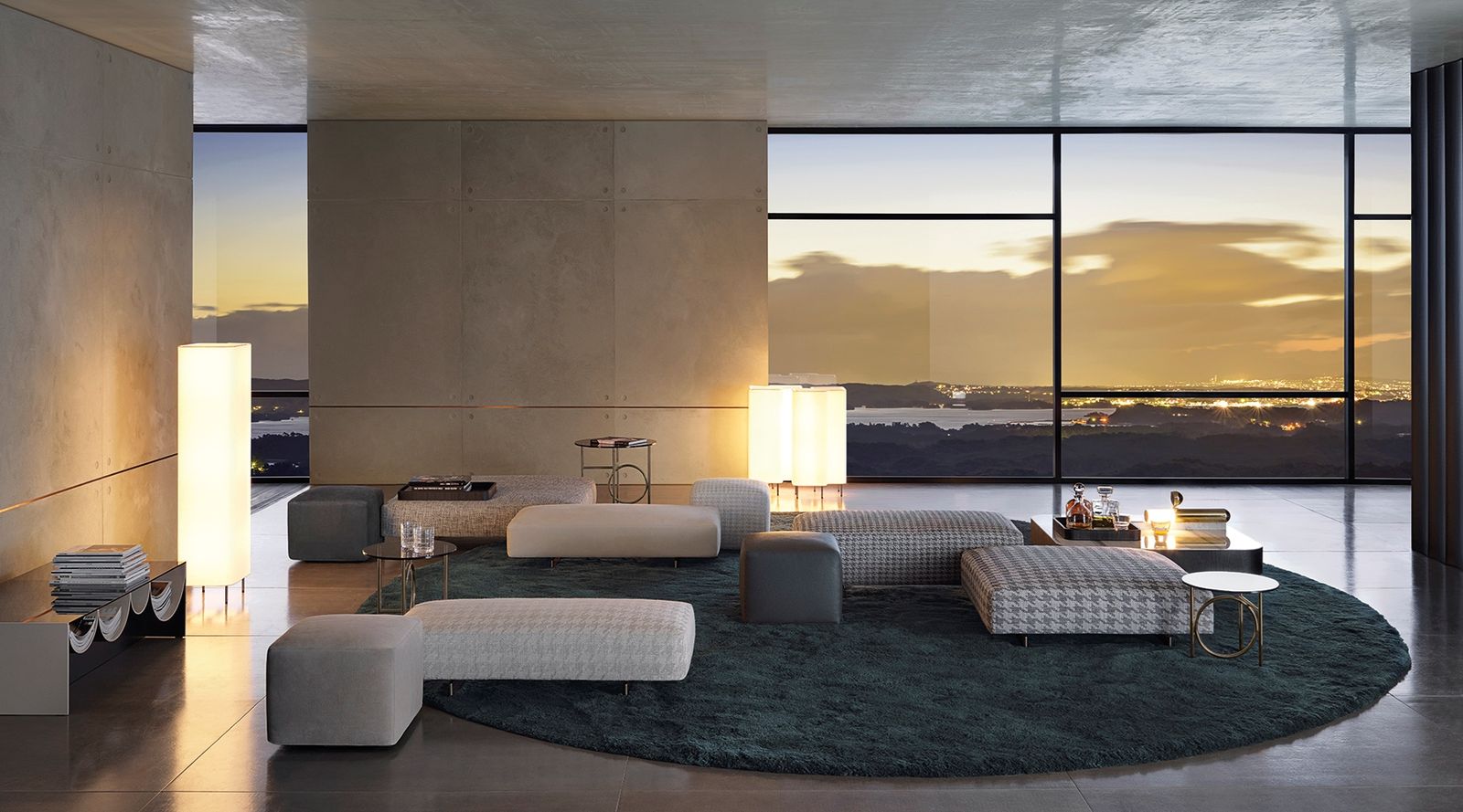 Minotti Пуф Damier от Minotti — в интерьере