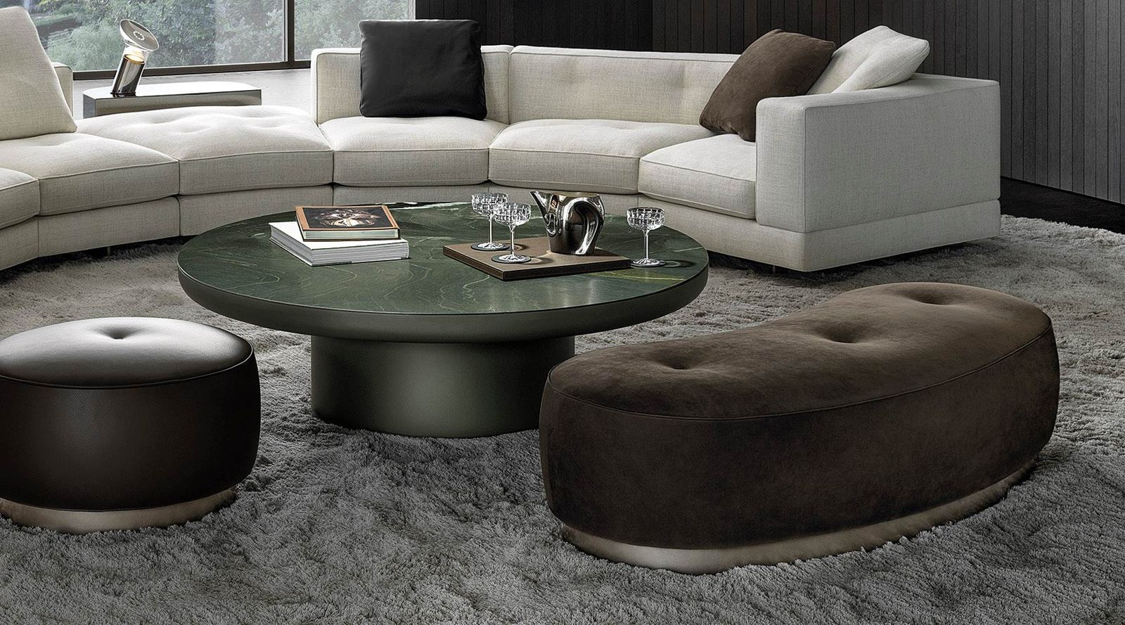 Minotti Пуф Torii Bold от Minotti — в интерьере