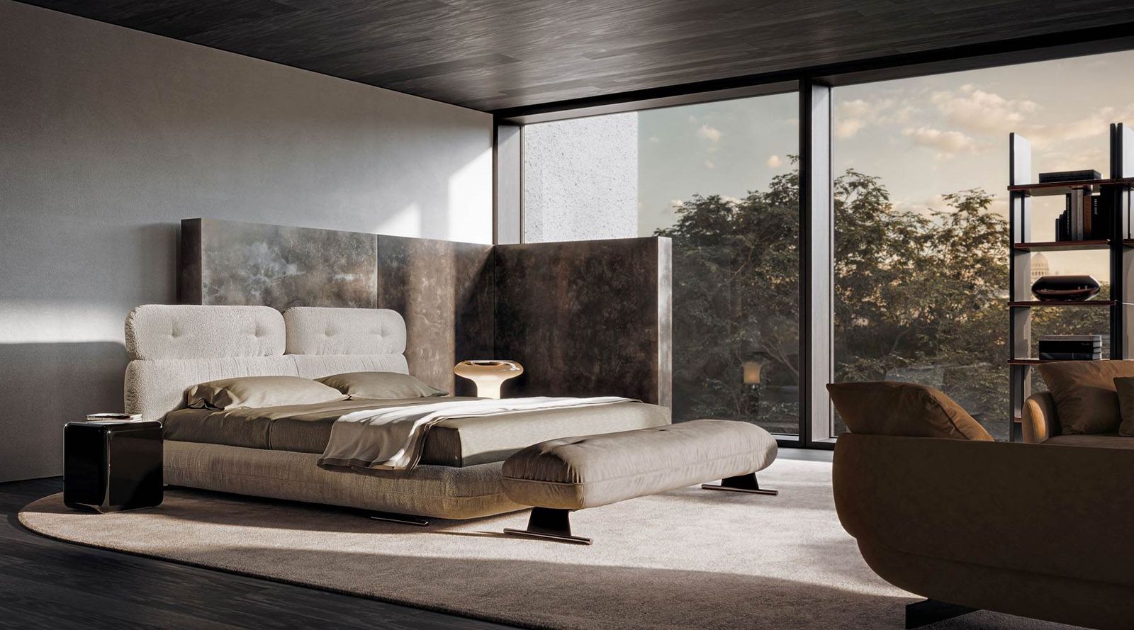 Minotti Банкетка Libra Bench от Minotti — в интерьере