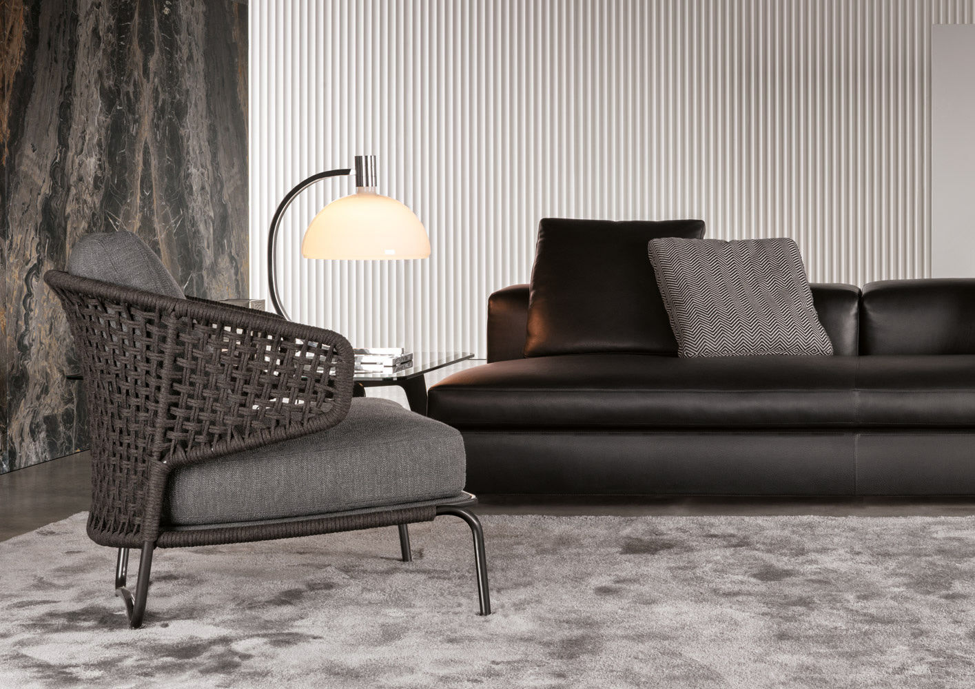 Minotti Кресло Aston "Cord" Indoor от Minotti — в интерьере
