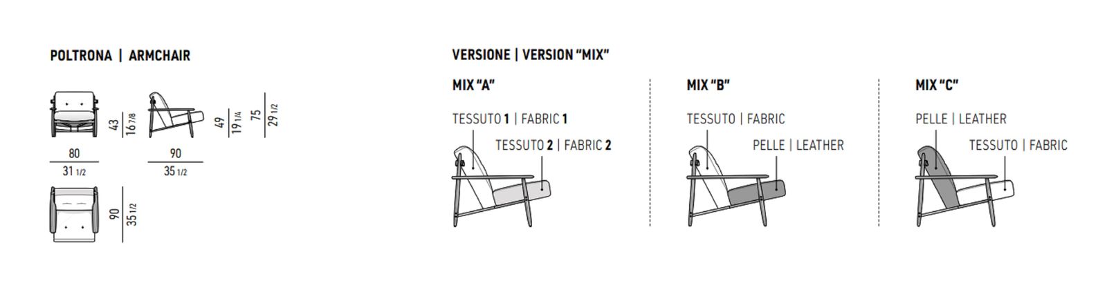 Minotti Кресло Trio от Minotti