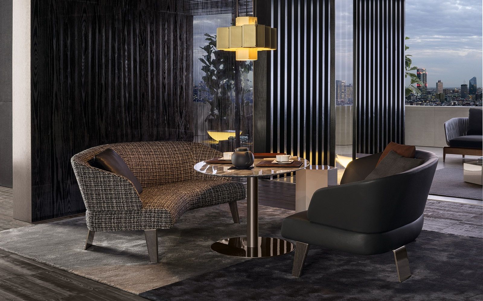 Minotti Диван Reeves "Semi-Round Lounge Sofa" от Minotti — в интерьере