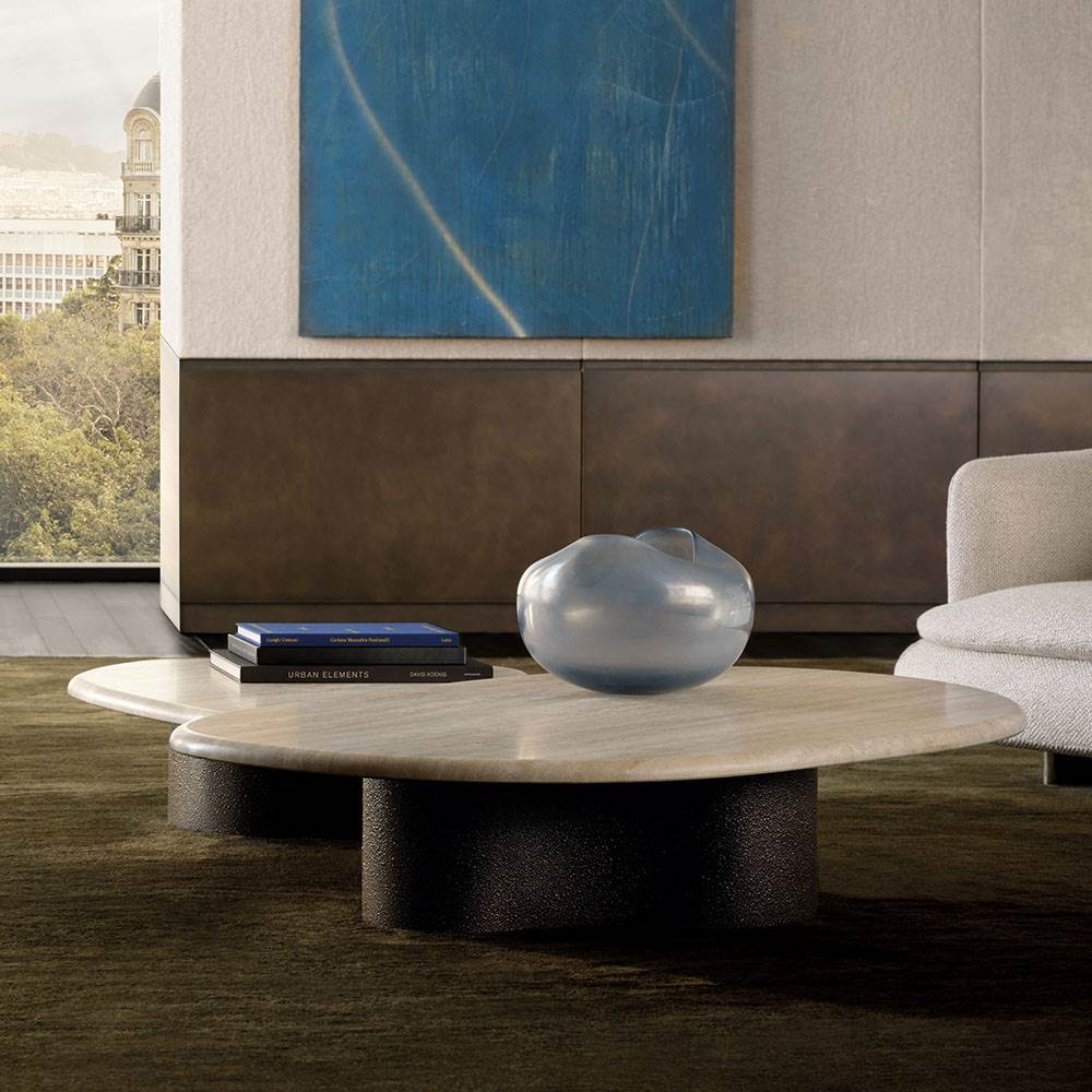 Minotti Журнальный столик Bezier Travertin от Minotti — в интерьере