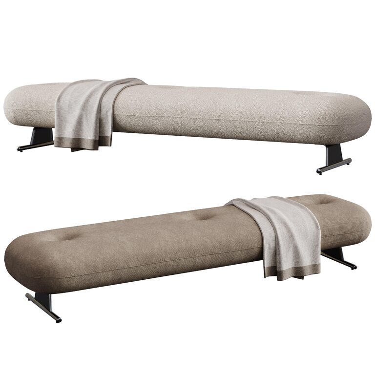 Minotti Банкетка Libra Leather Carmel Avorio от Minotti