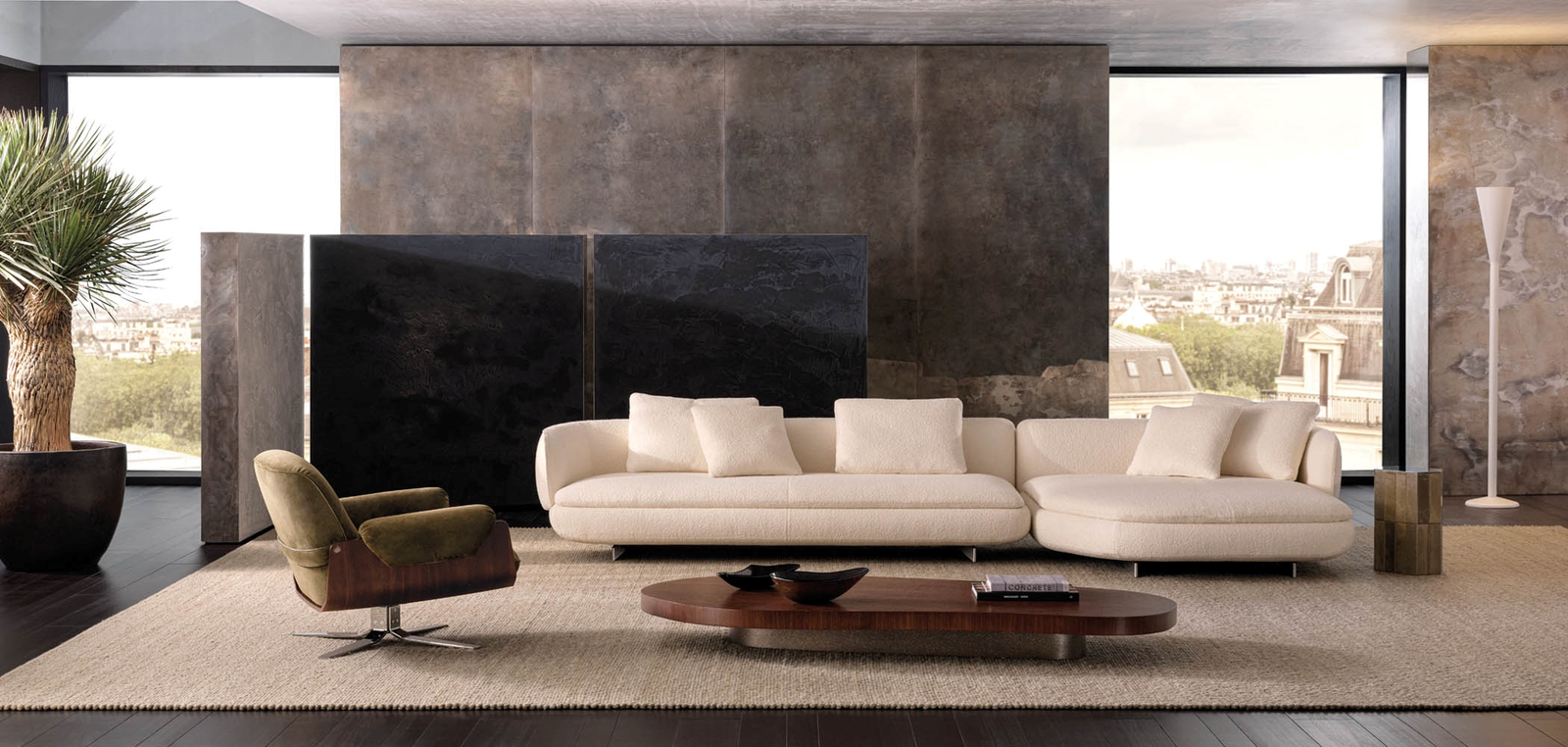 Minotti Двухмодульный диван Vivienne от Minotti — в интерьере
