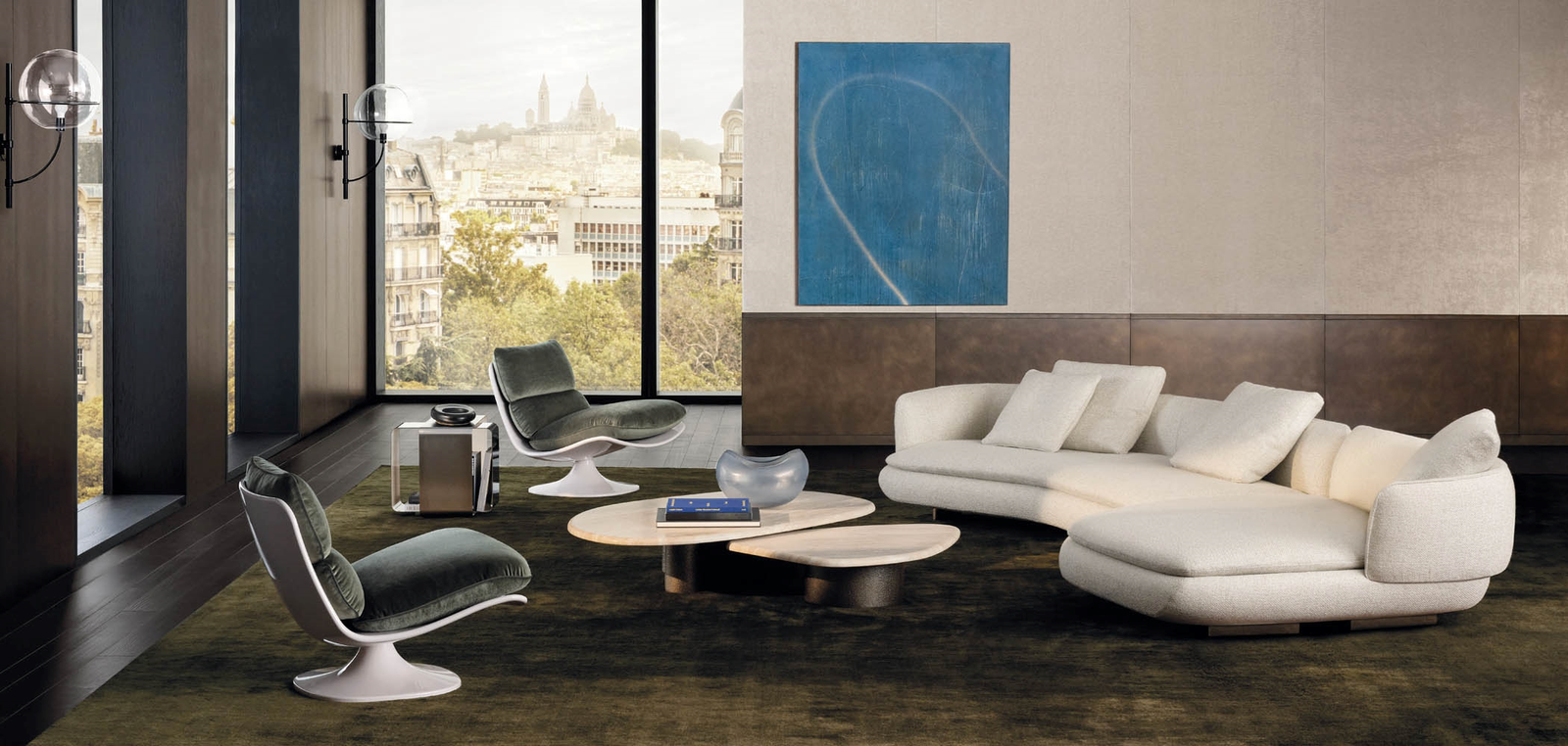 Minotti Двухмодульный диван Vivienne от Minotti — в интерьере