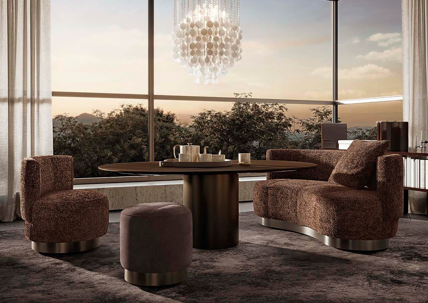 Minotti Пуф Yves Round от Minotti — в интерьере