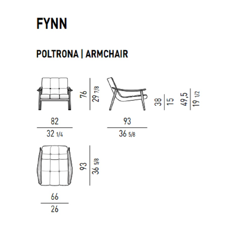Minotti Кресло Fynn Twill lafge Grafite от Minotti