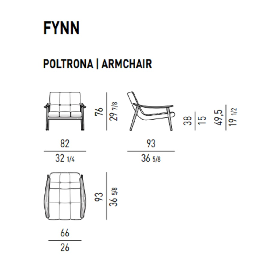 Minotti Кресло Fynn Twill lafge Grafite от Minotti