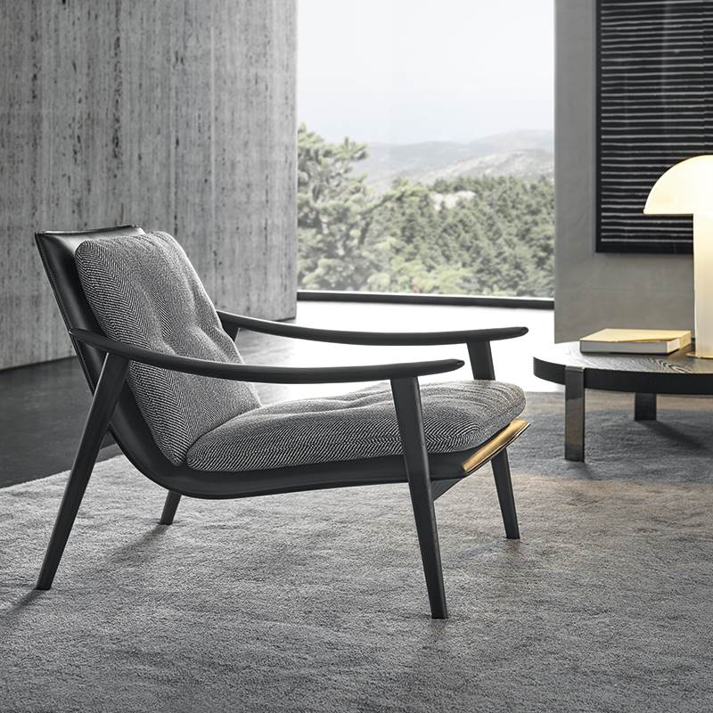Minotti Кресло Fynn Twill lafge Grafite от Minotti — в интерьере