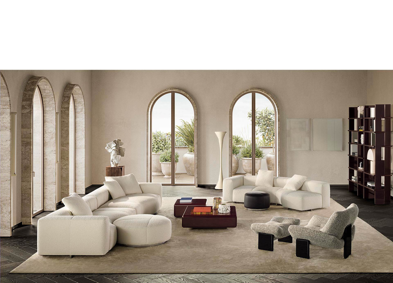 Minotti Двухмодульный диван Yves Wave Feel Naturale SX от Minotti — в интерьере