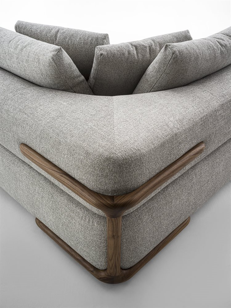 Porada Диван Klem Twist 000/Canaletto walnut от Porada — в интерьере