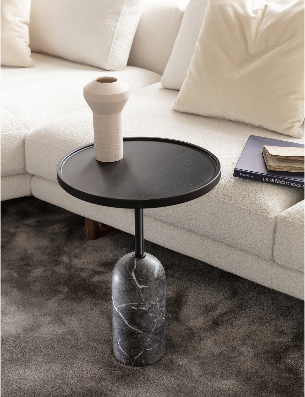 Porada Журнальный столик Ekero Nero Opaco/NC/Marmo Grigio Carnico от Porada — в интерьере
