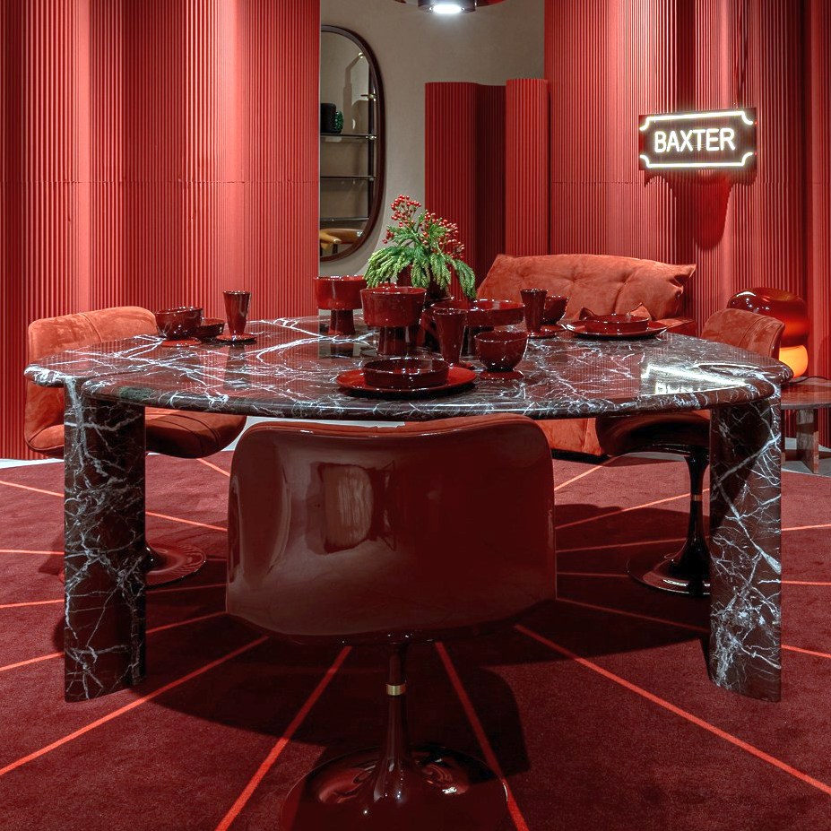 Baxter Стол Isamu Marmo Rosso Lepanto Lucido от Baxter — в интерьере