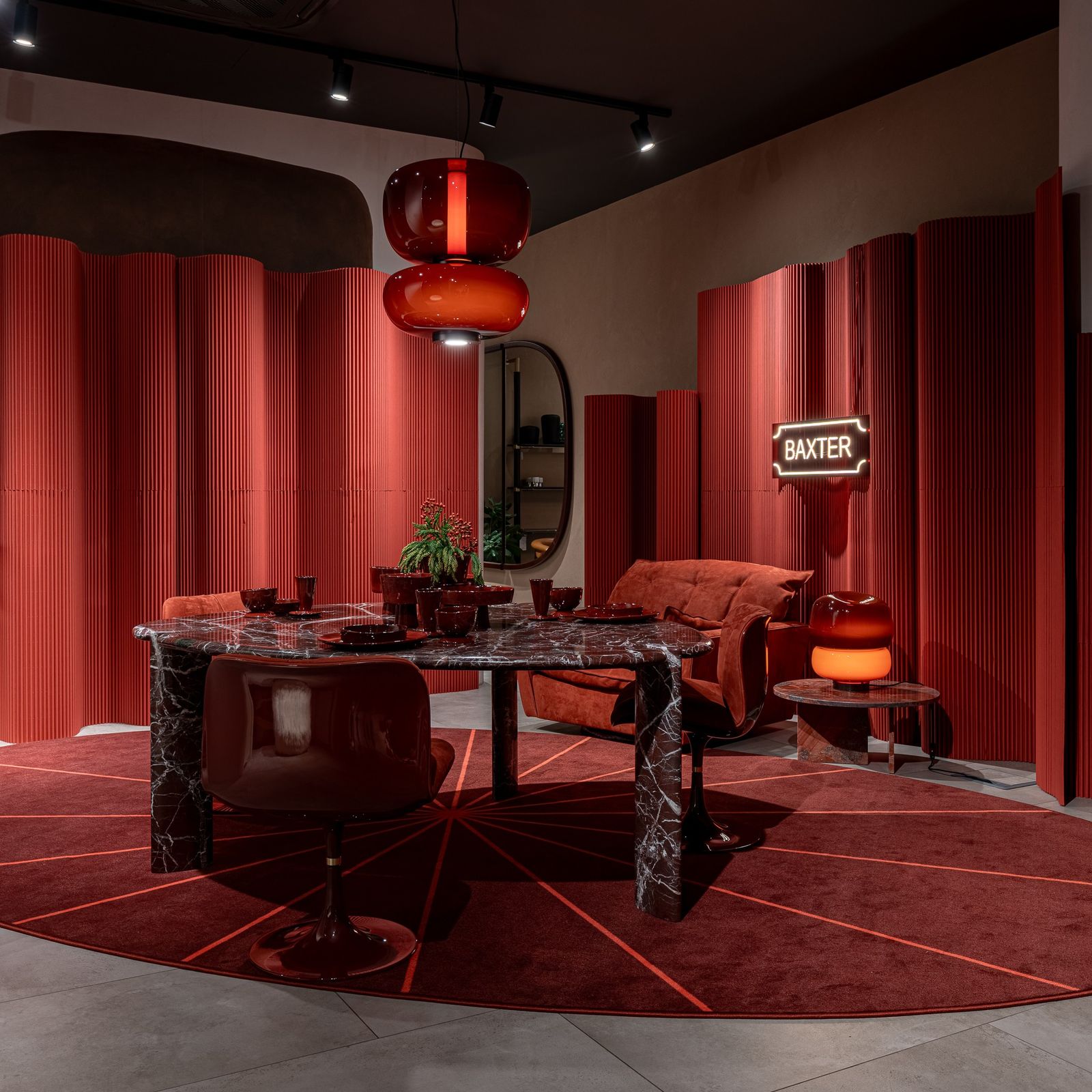 Baxter Стол Isamu Marmo Rosso Lepanto Lucido от Baxter — в интерьере