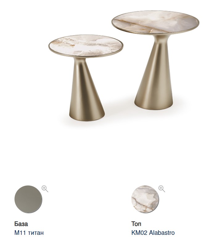 Cattelan Italia Журнальный столик Peyote Keramik M11 titanio/KM02 Alabastr 45 от Cattelan Italia