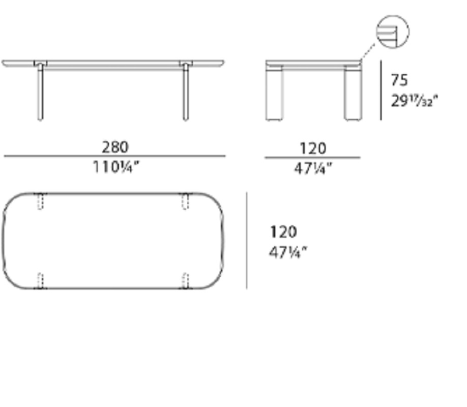 Turri Spa Стол Kenobi Rectangular Table от Turri Spa