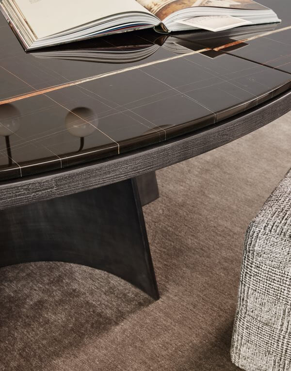 Poliform Круглый стол мраморный Kensington 200 Sahara noir от Poliform — в интерьере
