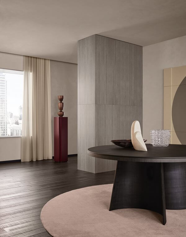 Poliform Круглый стол мраморный Kensington 200 Sahara noir от Poliform — в интерьере