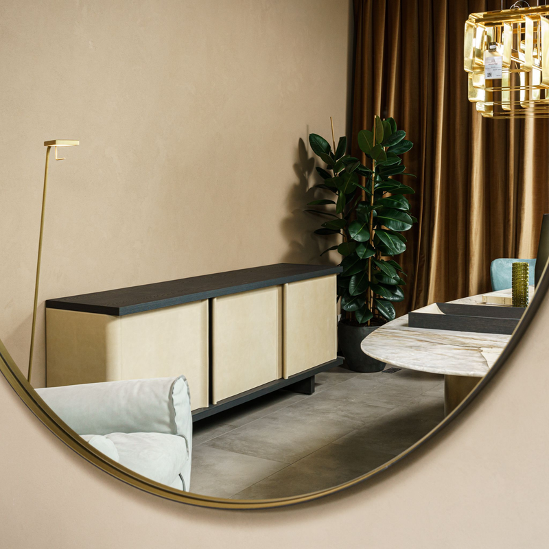 Baxter Зеркало Marlene 180 Polish Chocolate/Nabuck Charcoal от Baxter — в интерьере
