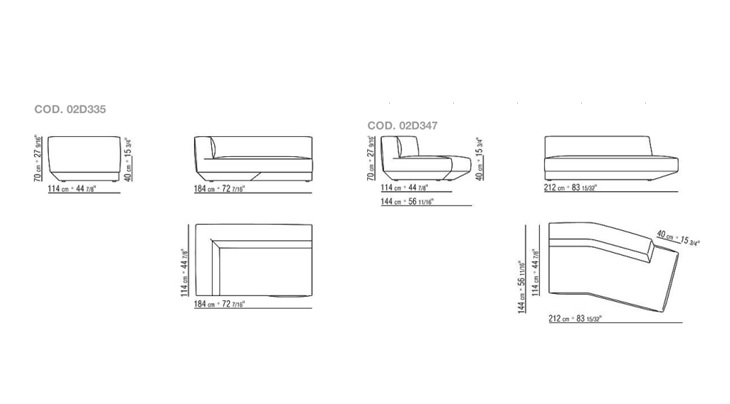 Flexform Двухмодульный диван Loungescape от Flexform
