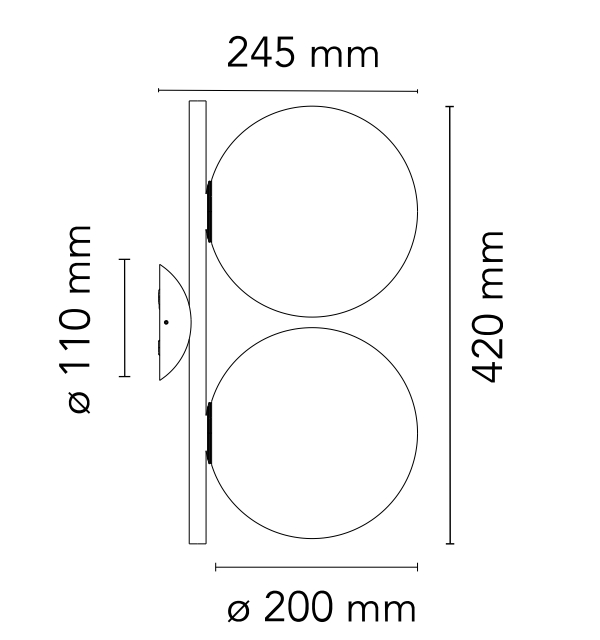 Flos Универсальный светильник iC/W1 Double F3157057 chrome от Flos
