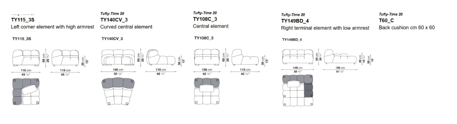 B&B Italia Диван Tufty-Time 20 Sambuco Ecru от B&B Italia