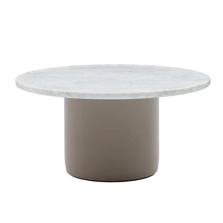 B&B Italia Уличный журнальный столик Button Outdoor Dove grey/white/Natural carrara marble от B&B Italia