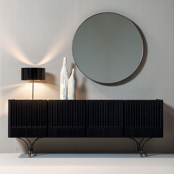 Baxter Зеркало Marlene 120 Kashmir Biscuit/Satin brass от Baxter — в интерьере