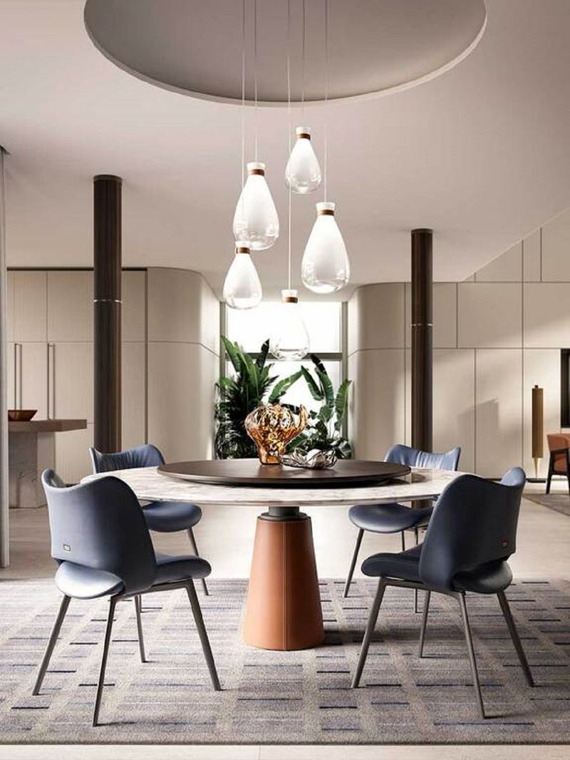 Poltrona Frau Стол Mesa Due With Lazy Susan от Poltrona Frau — в интерьере