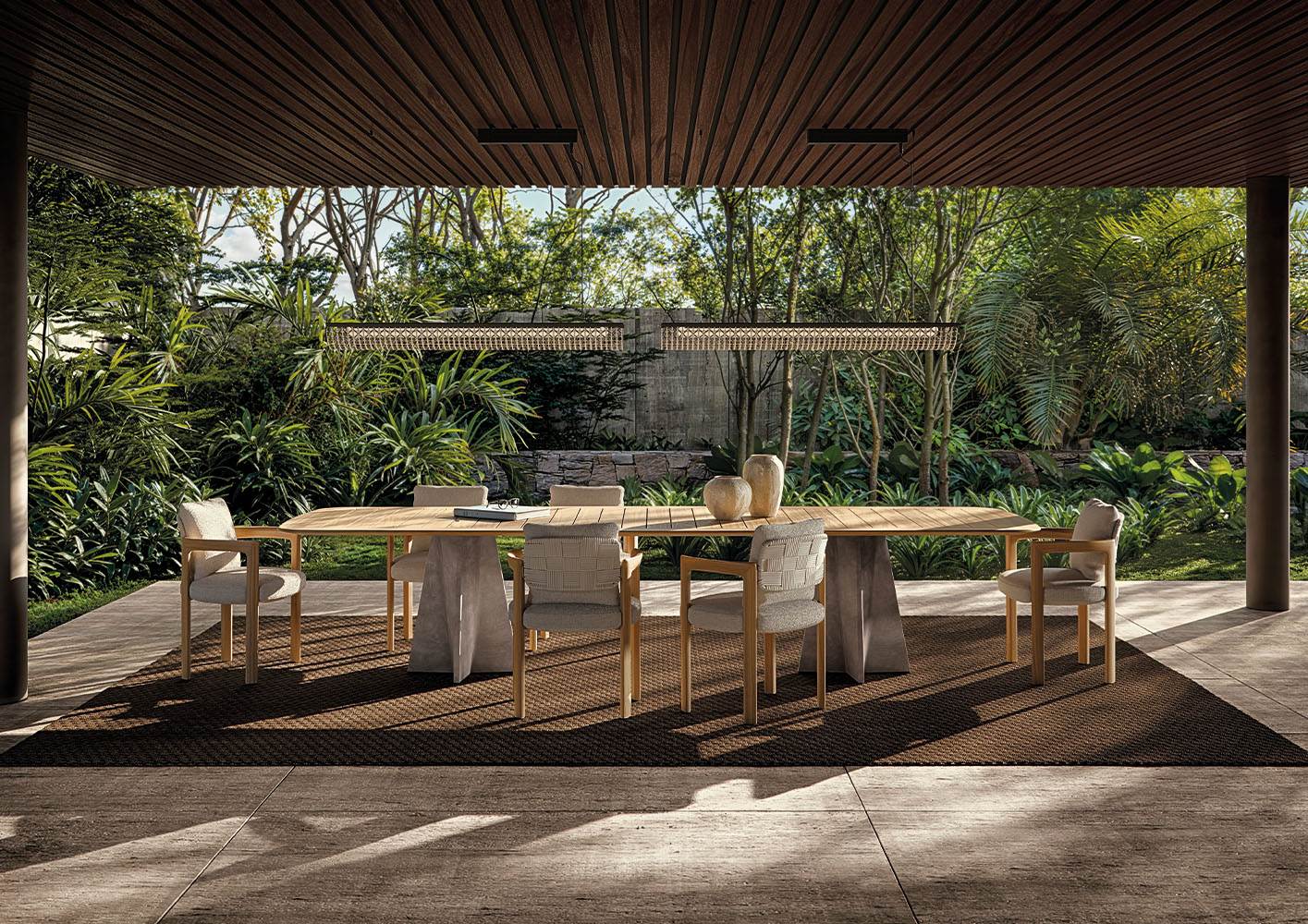 Minotti Уличный стол Brutalist "Outdoor" от Minotti — в интерьере