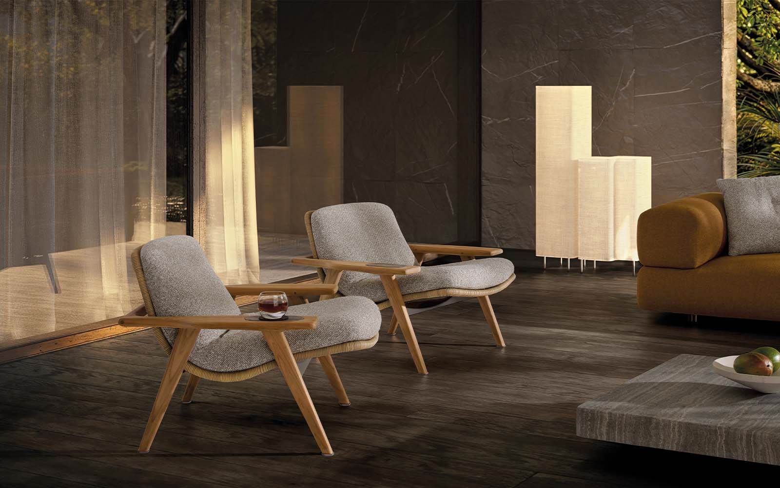 Minotti Уличное кресло Elas "Cord" Outdoor от Minotti — в интерьере