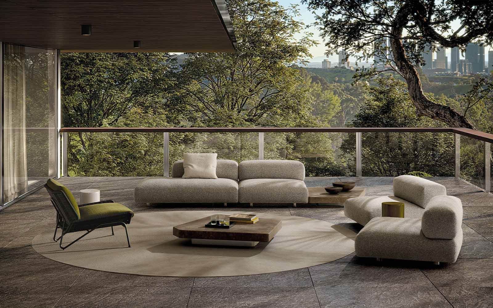 Minotti Уличный диван Orion "Outdoor" от Minotti — в интерьере