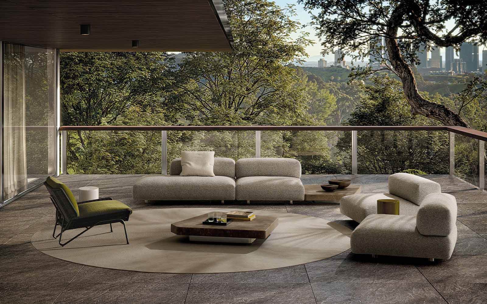 Minotti Уличный диван Orion "Outdoor" от Minotti — в интерьере