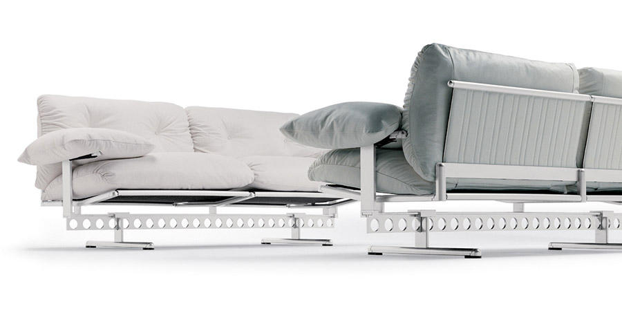 Poltrona Frau Диван Ouverture Fabric Shine Col.Silver от Poltrona Frau