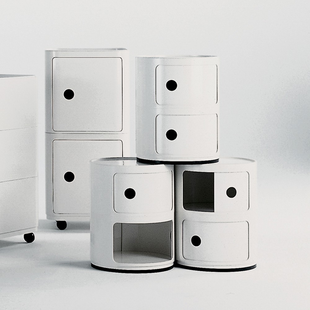 Kartell Прикроватная тумбочка Componibili White (3 секции) Glossy / Matt от Kartell — в интерьере
