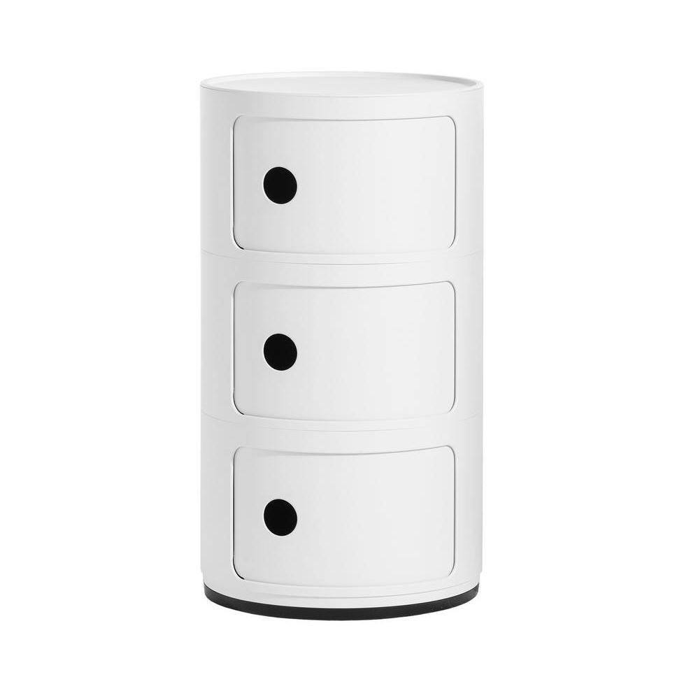 Kartell Прикроватная тумбочка Componibili White (3 секции) Glossy / Matt от Kartell