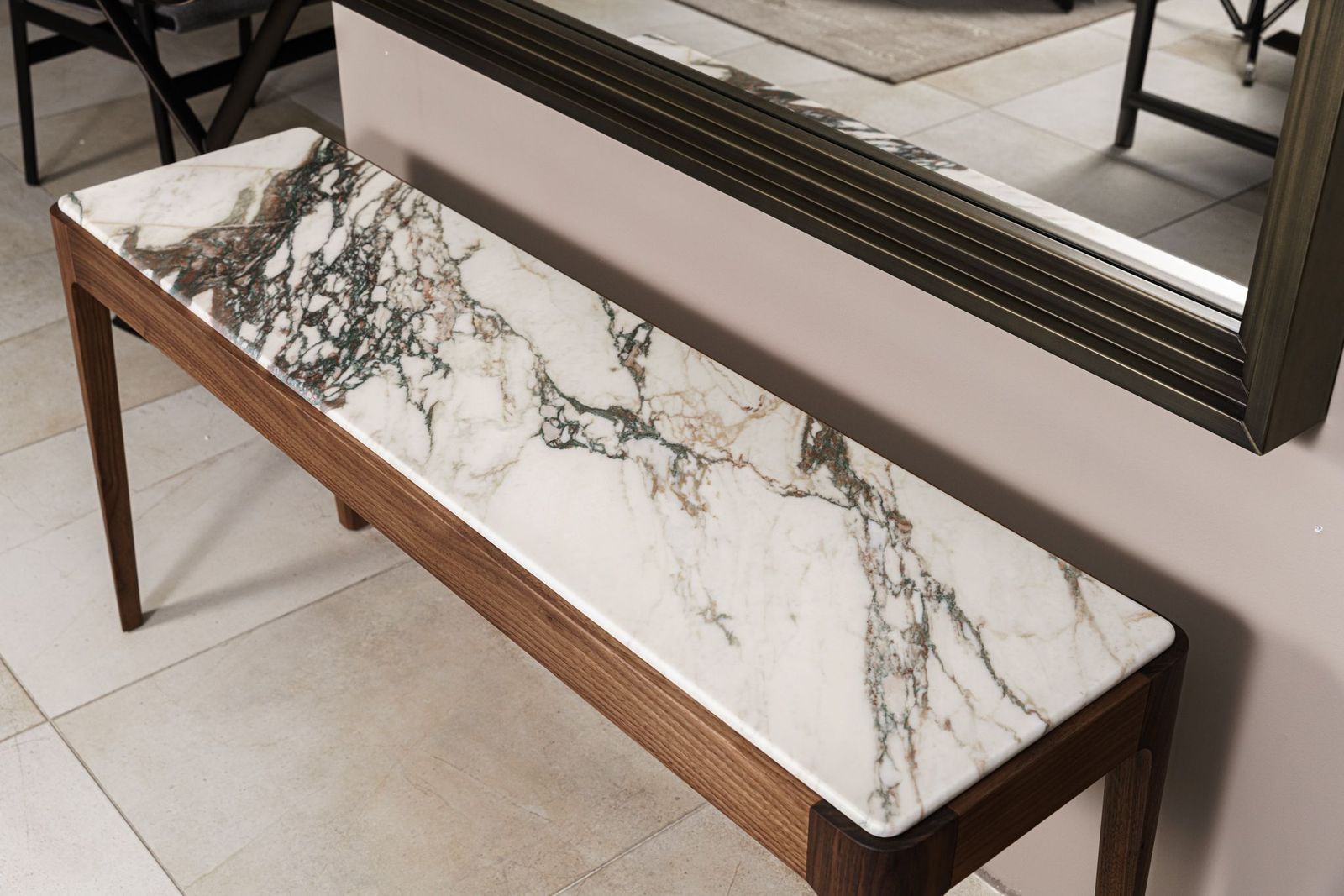 Porada Консоль Ziggy 12 noce canaletta/calacatta oro от Porada — в интерьере