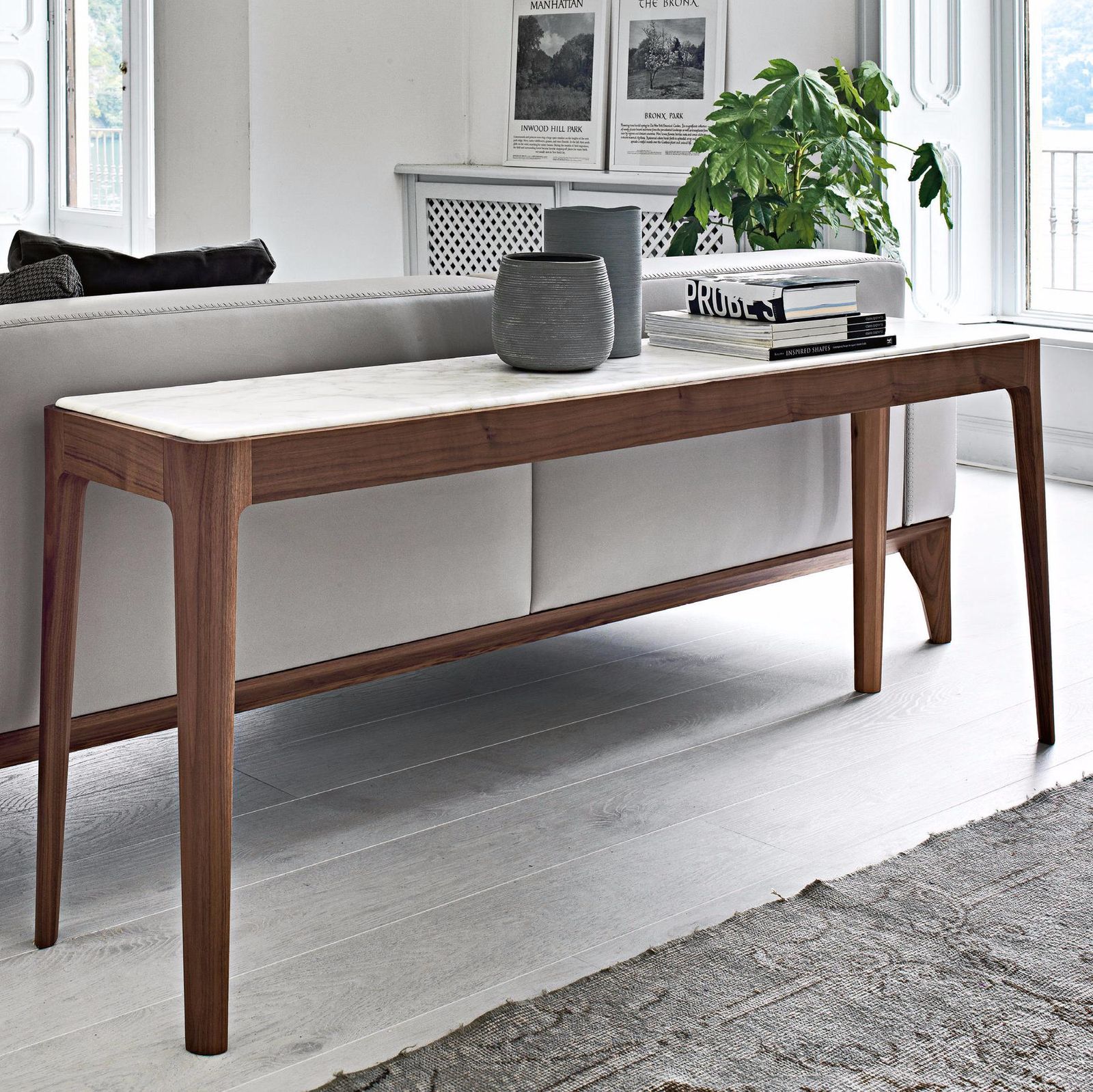 Porada Консоль Ziggy 12 noce canaletta/calacatta oro от Porada — в интерьере
